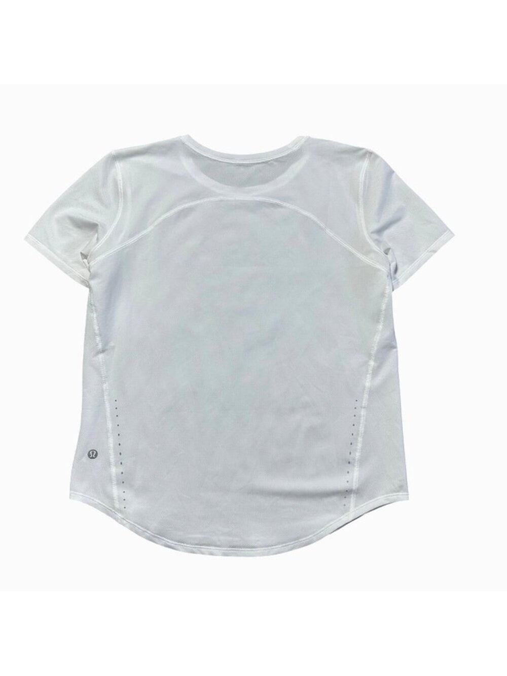 Lululemon Women's Sz 4 White Short Sleeve Crew Neck Workout Shirt
